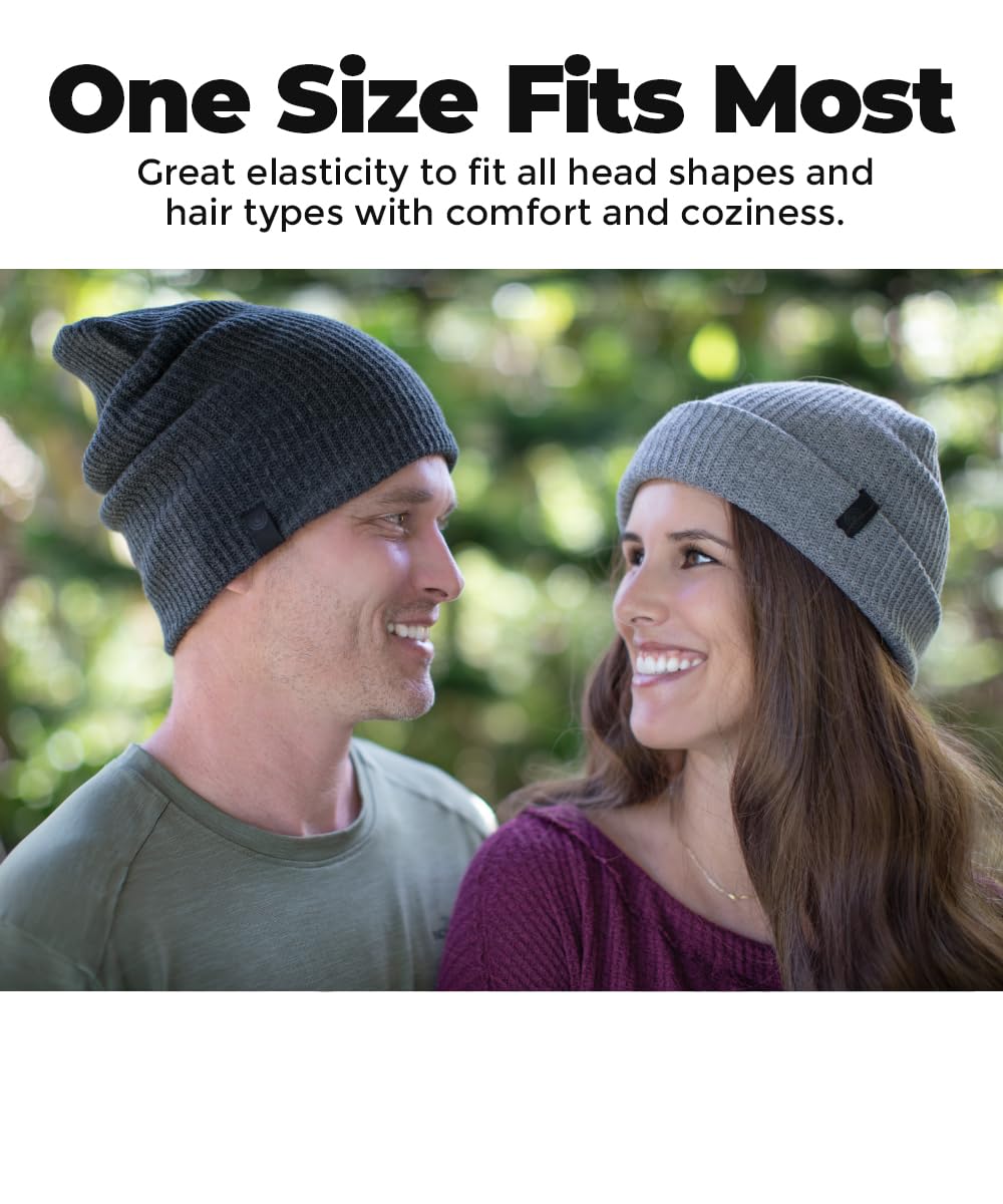 Revony Long Ribbed Beanie - Soft, Warm & Cozy - Perfect Winter Beanie for Men & Women Navy