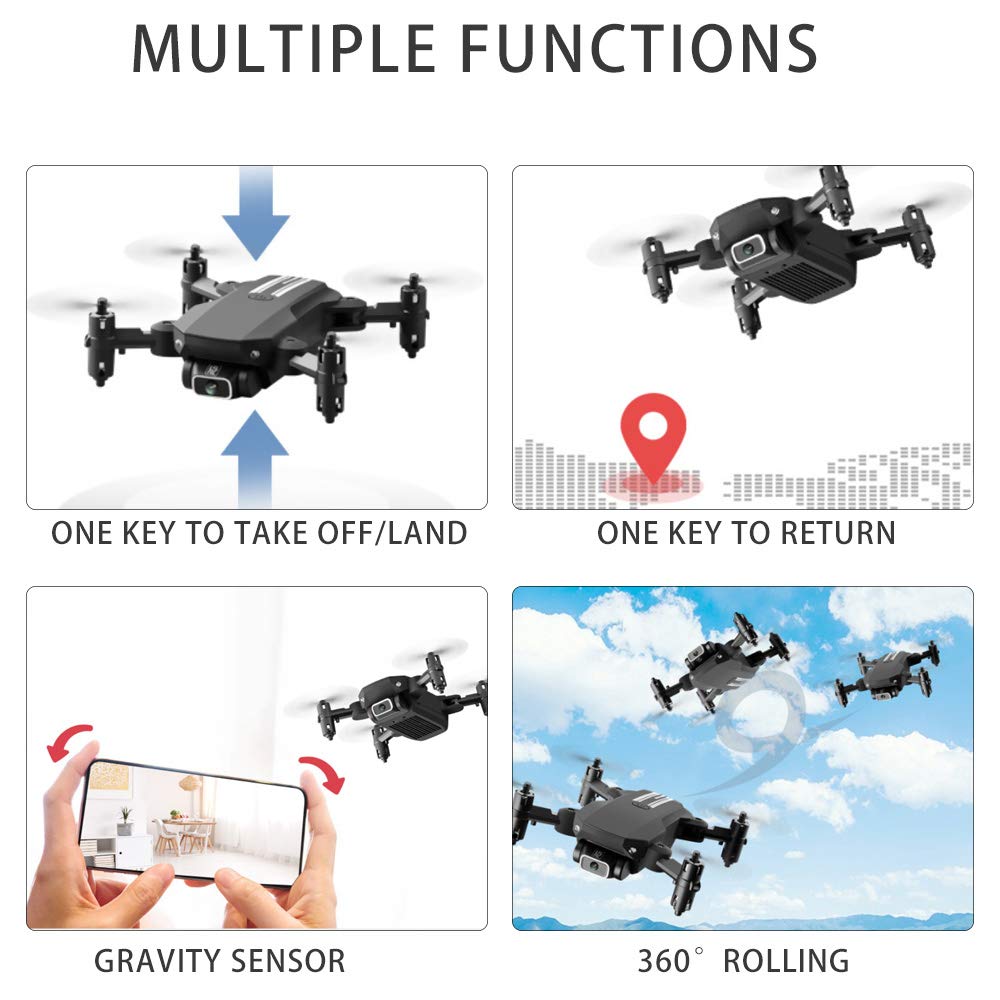 Mini Drone for Kids and Adults, GoolRC LS-MIN RC Quadcopter with 1080P Camera, 360° Flip, Gesture Photo/Video, Track Flight, Altitude Hold, Headless Mode, Include Carry Bag and 3 Batteries (Black)