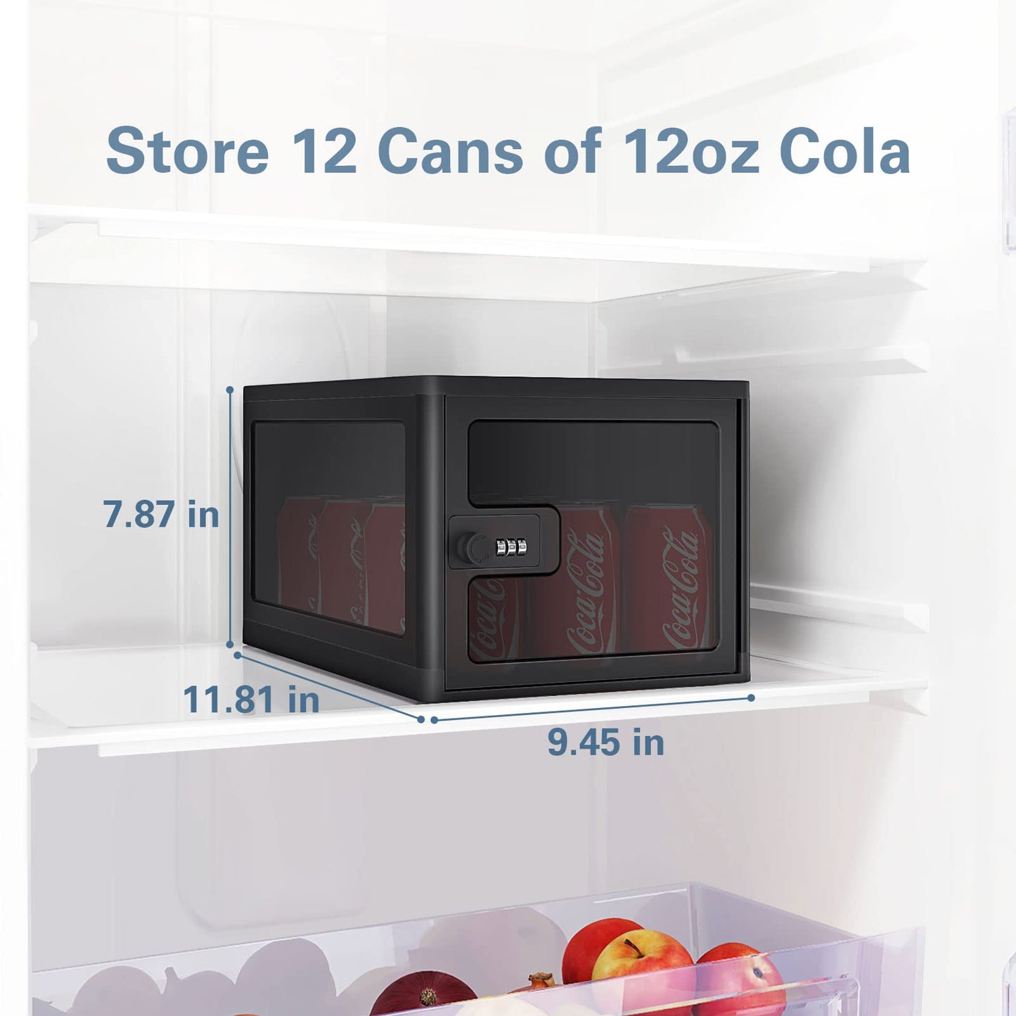 Lock Box for Safe Medicine Storage, Lockable Storage Box Medicine Lock Box, Locking Boxes for Personal Items, Safe Box with Lock for Refrigerator, Combination Box with Code, Black