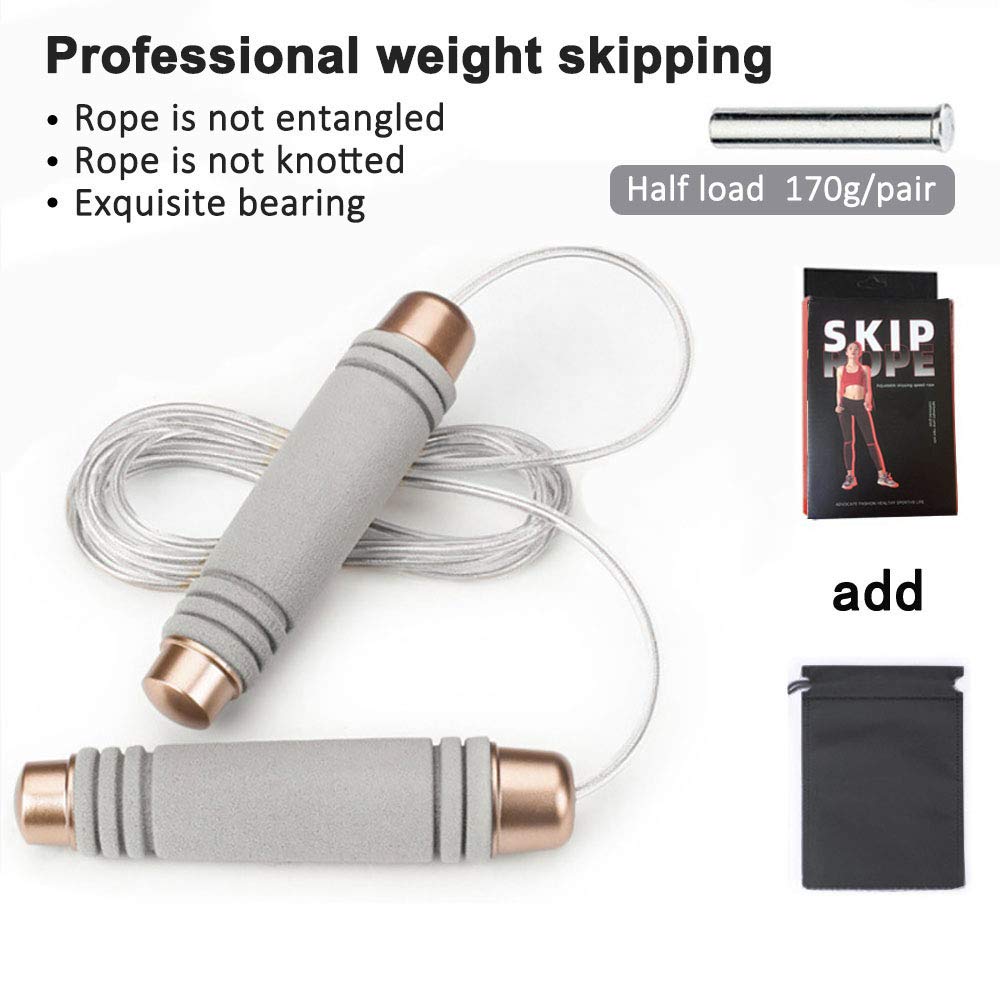 Gaoykai weighted jump rope for handle,Tangle-Free PU Wire rope with bearing comfortable foam handle,skipping rope for workout and fitness training for men women and kids