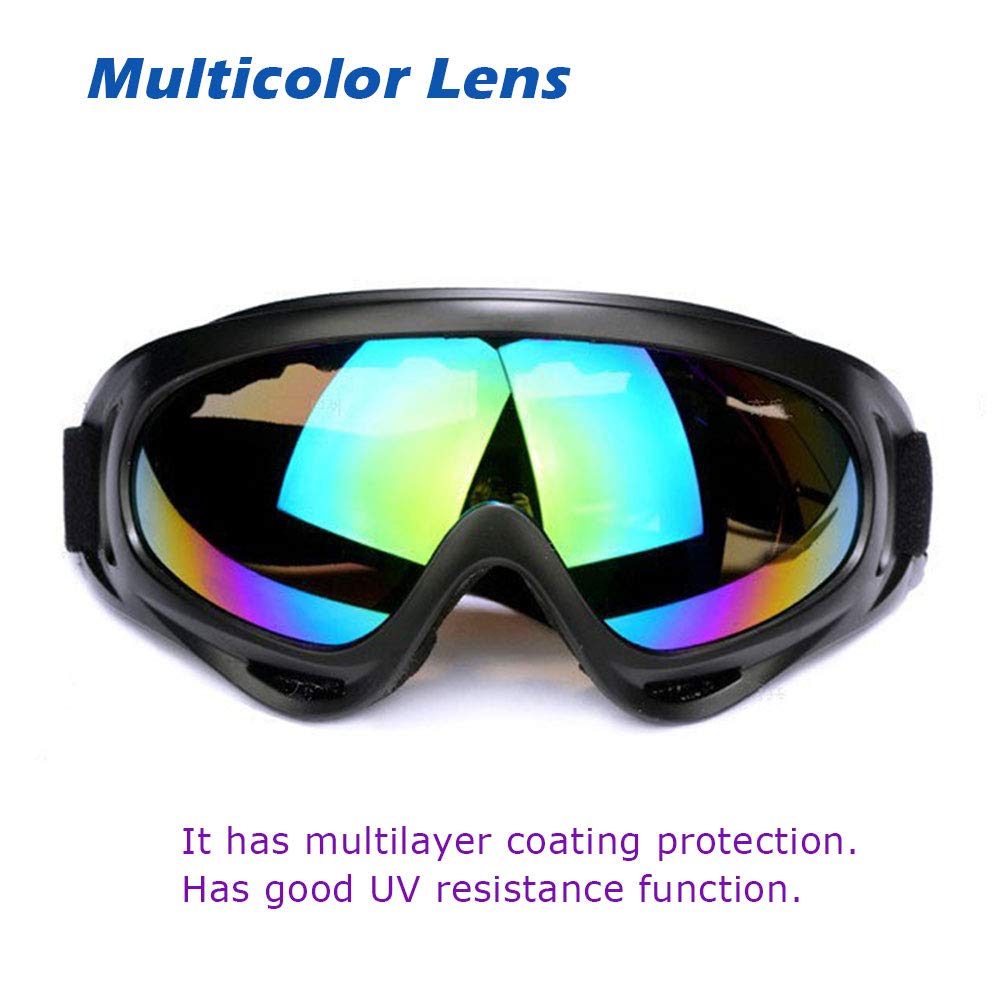 Anti-Glare Lenses, Ski Goggles, Winter Sport Snowboard Goggles with UV 400 Protection, Snowboard Goggles for Kids, Boys & Girls, Youth, Men & Women, Helmet, Wind Resistance (Transparent&Multicolor)