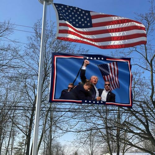 3 Ply Patriotic Flag Super Tough Double Sided 3x5 Outdoor Flags, Long Lasting, Fade Resistant 300D Polyester Pongee with 2 Brass Grommets