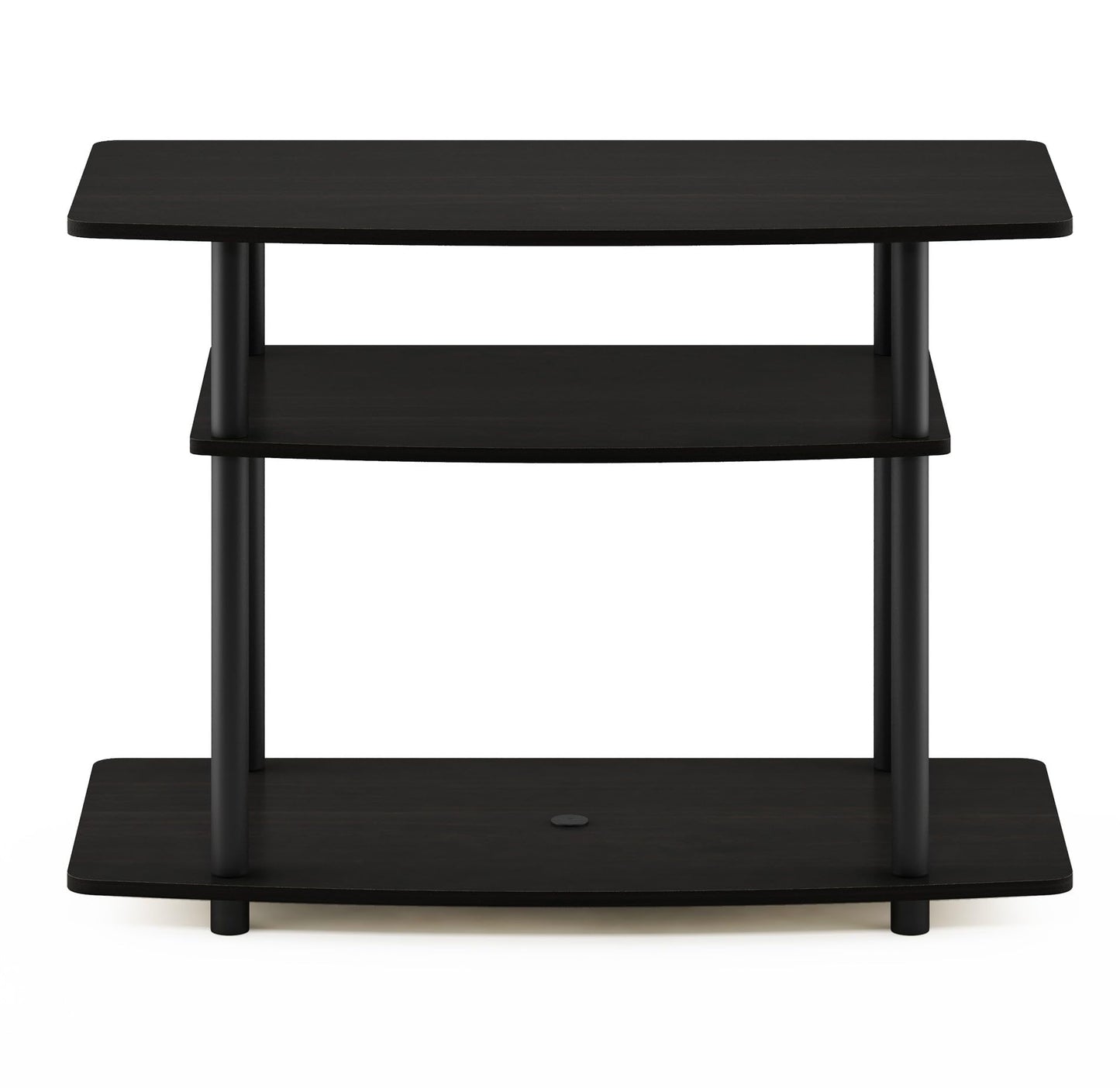 Furinno Turn-N-Tube No Tools 3-Tier Entertainment Center TV Stand for TV up to 32 Inch, Plastic Round Tubes, Espresso/black