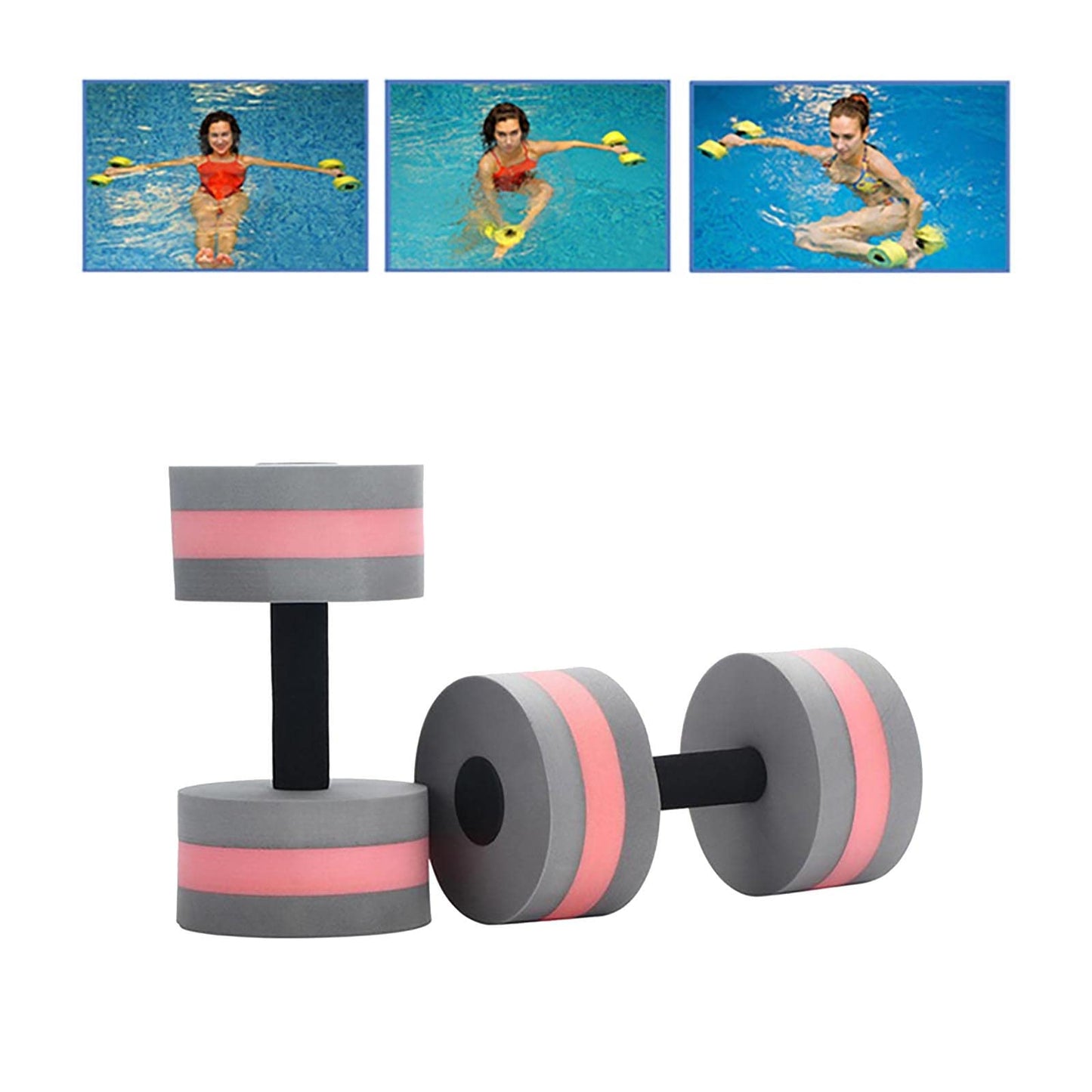 Lagukka Aquatic Dumbbell Set, 2PCS Water Dumbells Pool Resistance Water Fitness Equipment Foam Dumbbell Water Aerobics Fitness Equipment for Weight Loss Red