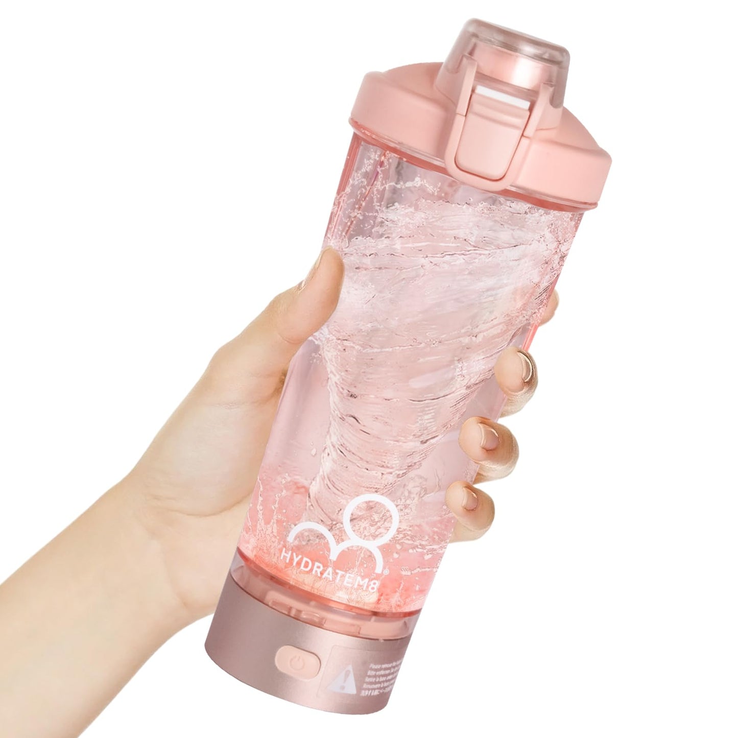 HYDRATEM8 Electric Shaker Bottle 20oz: Automatic Clump-free Nutrition Powder Vortex Blender Cup with Magnetic Charging - Leakproof & Quiet Protein Mixer - Portable Gym Gifts for Athletes/Gym/Trave