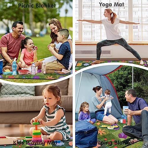 Extra Large Picnic Blankets Waterproof Foldable (60 "x 80") Beach Blanket Waterproof Sandproof,3-Layer Thicking Mat Outdoor Packable Camping Blanket
