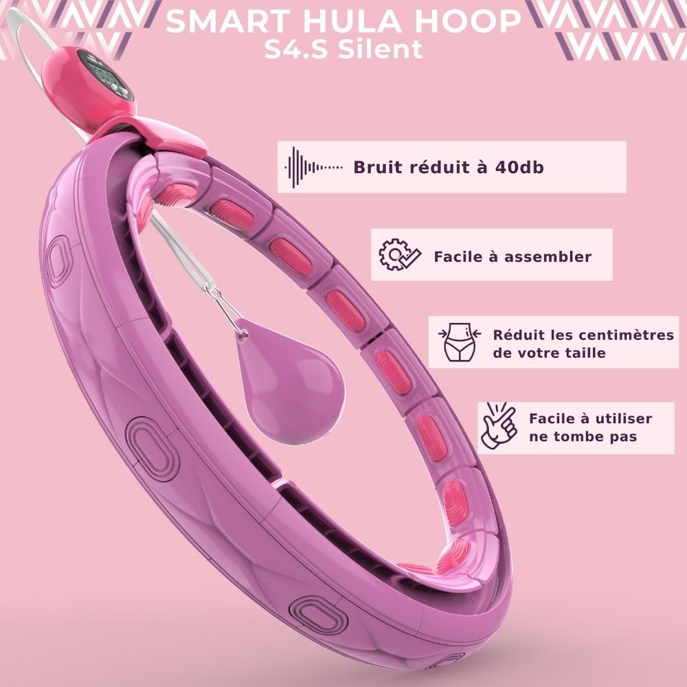 Swiss Activa+ Smart Hula Hoop S4.S XXL Extension Set - No Falling Hula Hoop - Hula Hoop 51 in - Fitness Hula Hoop with Weighted - Fitness Hoop Hula Hoop with Ball - Smart Hoola Hoop