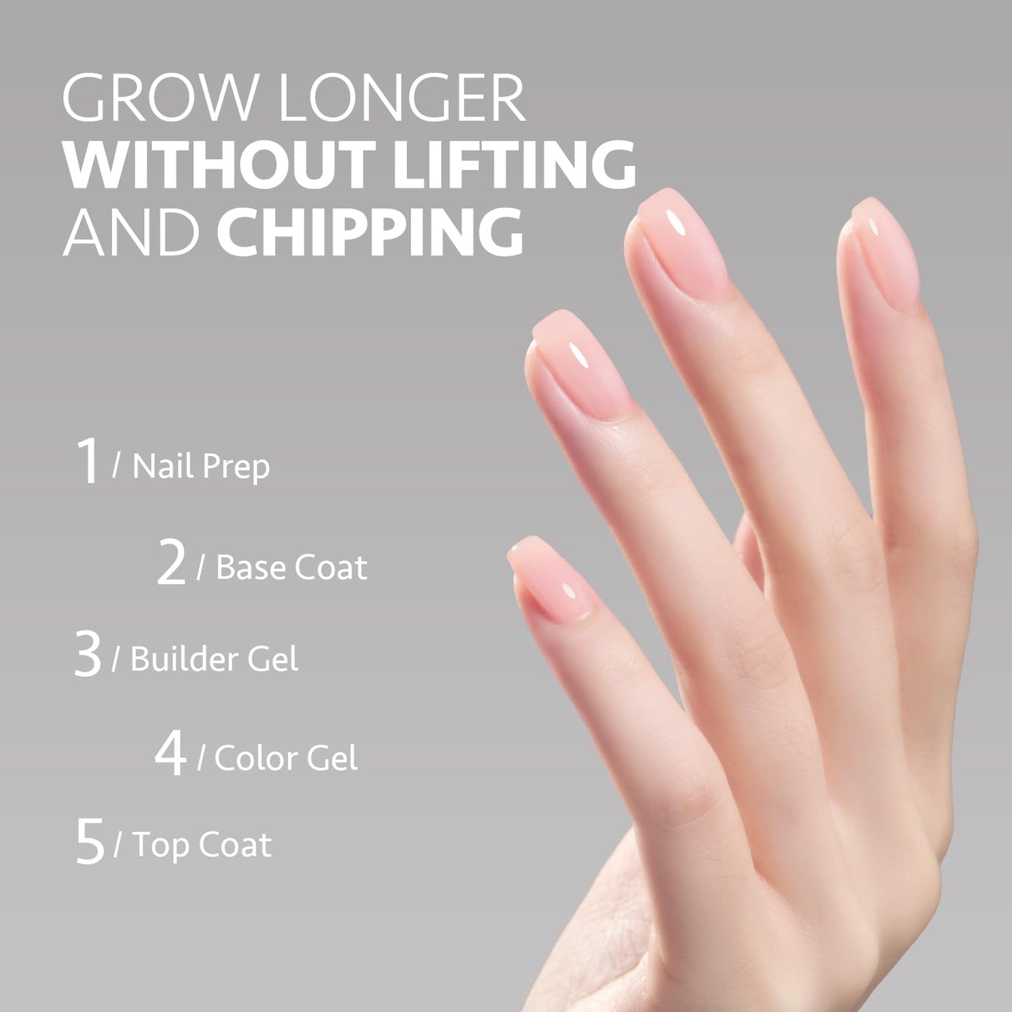 GAOY Builder Gel for Nails, 16ml Nail Strengthener in a Bottle, Nail Extension Hard Gel, Soak Off Long Lasting UV Gel, 1958 Crystal Pink, Base Coat Top Coat Needed