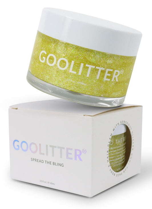 Goolitter Face, Body & Hair Holographic Yellow Glitter Gel [Lemon Lemon] 2oz (60mL) | Fine | K-Beauty | Halloween, Festival, EDM, Rave, Party, Concert, Costume Makeup | Vegan, Cruelty Free