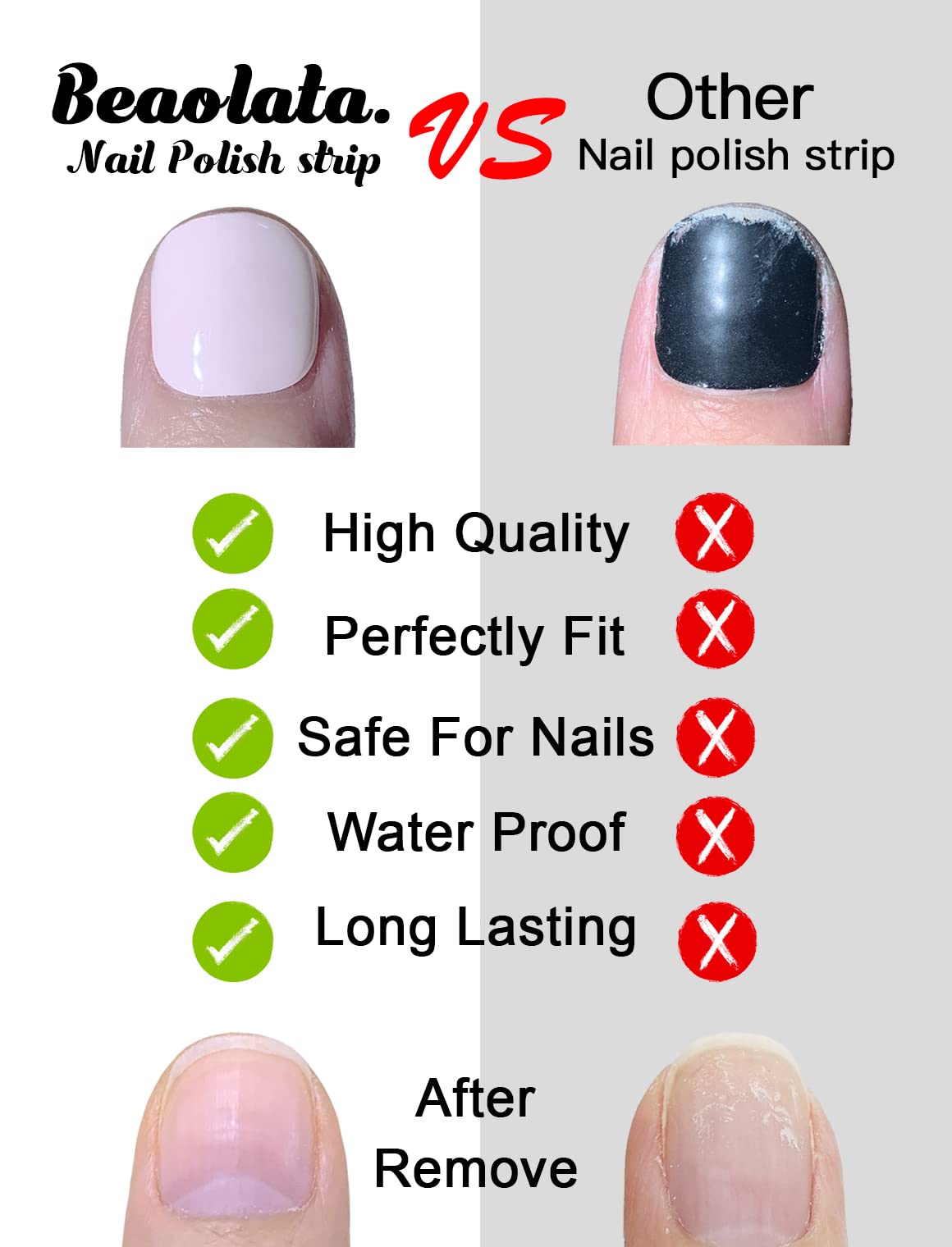 Beaolata Nail Polish Strips, 32PCS Salon Quality Wraps, Long Lasting Gel Nail Stickers for Women Easy Apply& Remove (Dark Purple&Glitter)