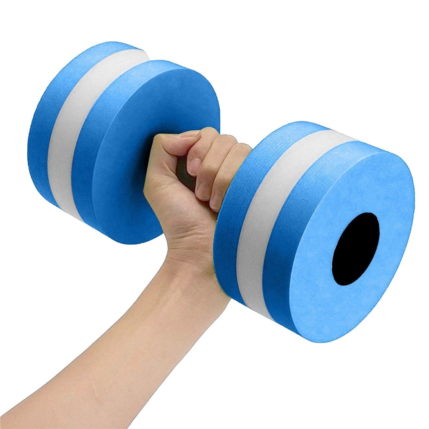 Water Dumbbells, Set of 2 Aquatic Exercise Dumbell, Water Aerobic Exercise Foam Dumbbells Pool Resistance for Men Women Weight Loss Water Sports Fitness Tool (Sky Blue)