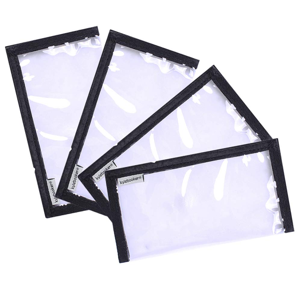 Kylebooker 4 Packs Fishing Lure Wraps Clear PVC Protective Covers (4 Pack, Medium (5.67“x 3.38”),Black)
