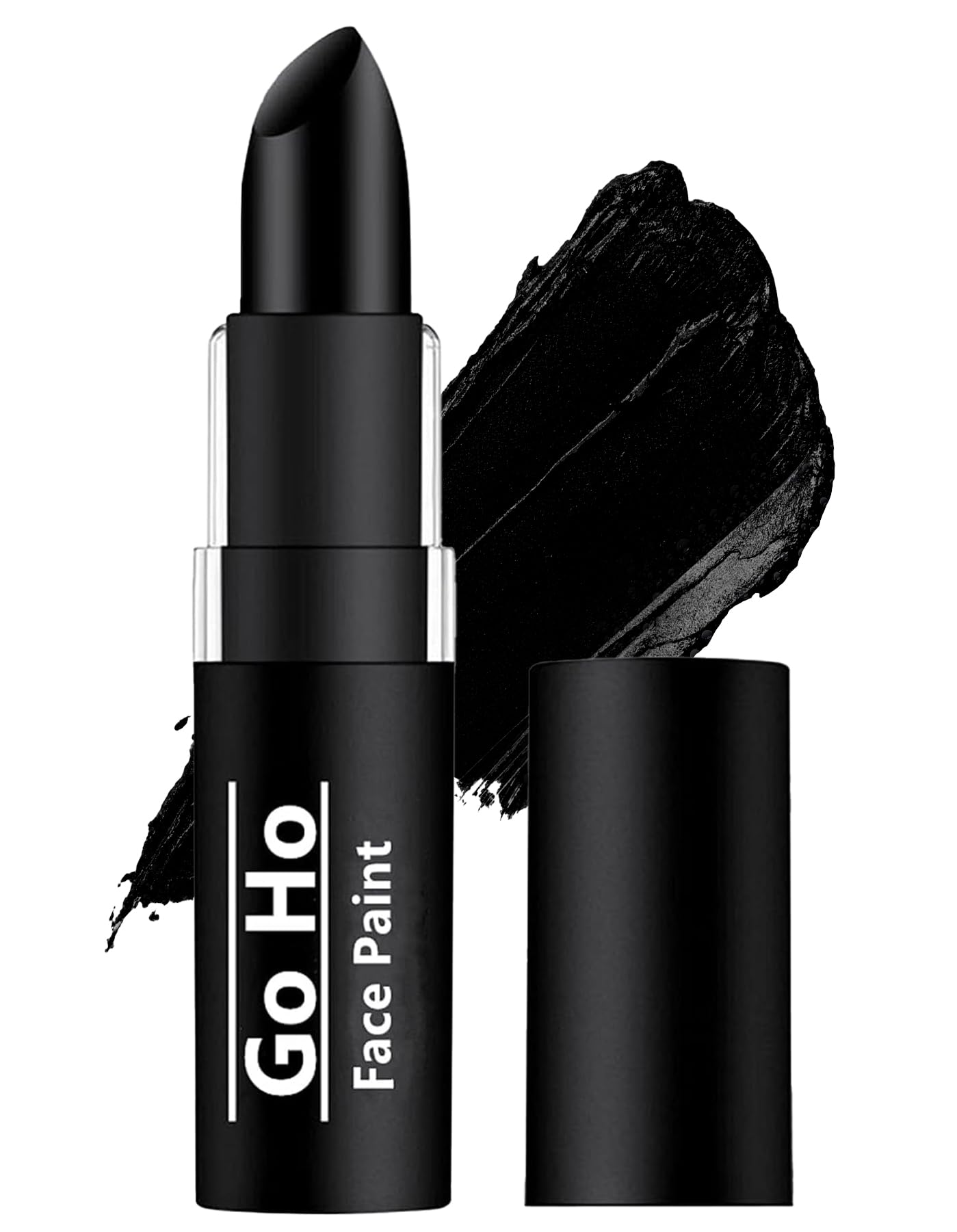 Go Ho Makeup Clown Black Cream-Blendable Stick - Black Face Body Paint Stick Professional SFX Makeup Cosplay Costume,Safe Facepaint Nose&Lip Smacking,Eye Black Football Sports Halloween