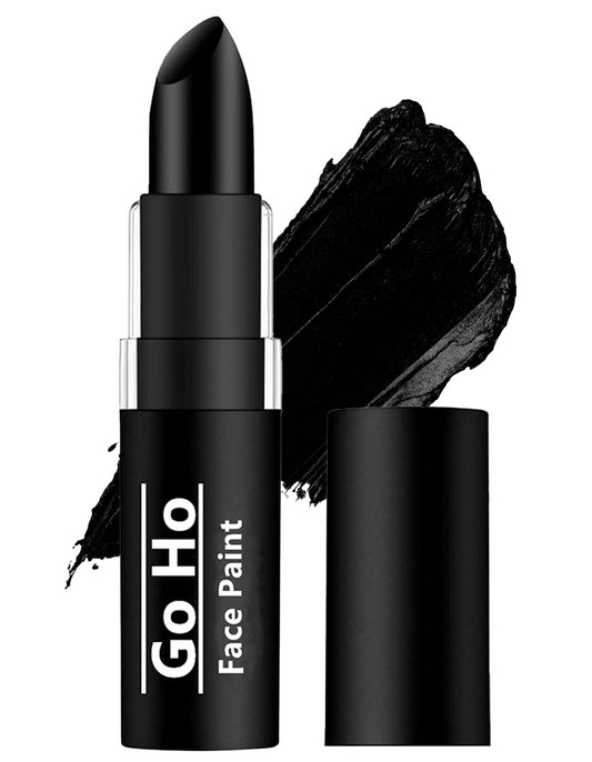 Go Ho Makeup Clown Black Cream-Blendable Stick - Black Face Body Paint Stick Professional SFX Makeup Cosplay Costume,Safe Facepaint Nose&Lip Smacking,Eye Black Football Sports Halloween