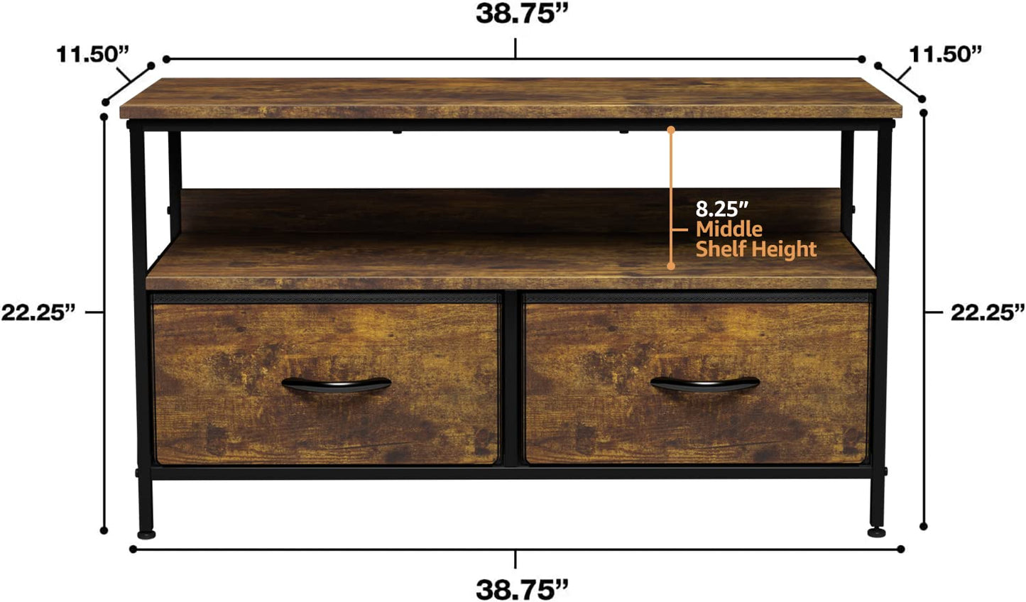 Sorbus TV Stand Dresser with 2 Drawers - Television Riser Chest with Storage - Bedroom, Living Room, Closet, & Dorm Furniture