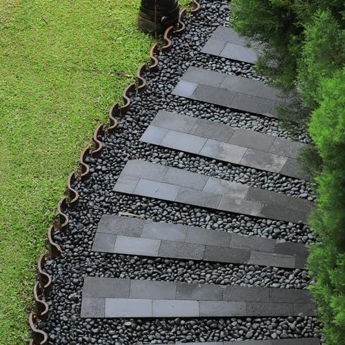 GASPRO 15lb Black River Rocks for Landscaping Outdoor, Polished Black Pebbles for Planters - 1 to 2 Inch, Large Decorative Stones for Garden Decor