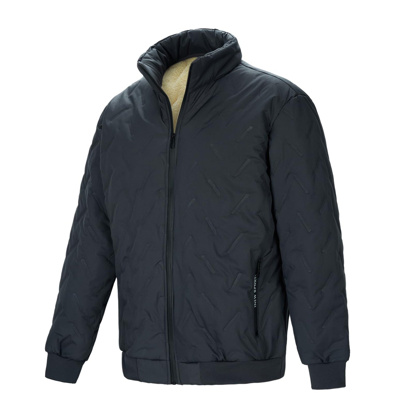 AOTORR Men's Winter Jacket Thick Thermal Cotton Warm Fleece Lined Coat Outdoor Mountain Hiking Skiing Jackets Grey M