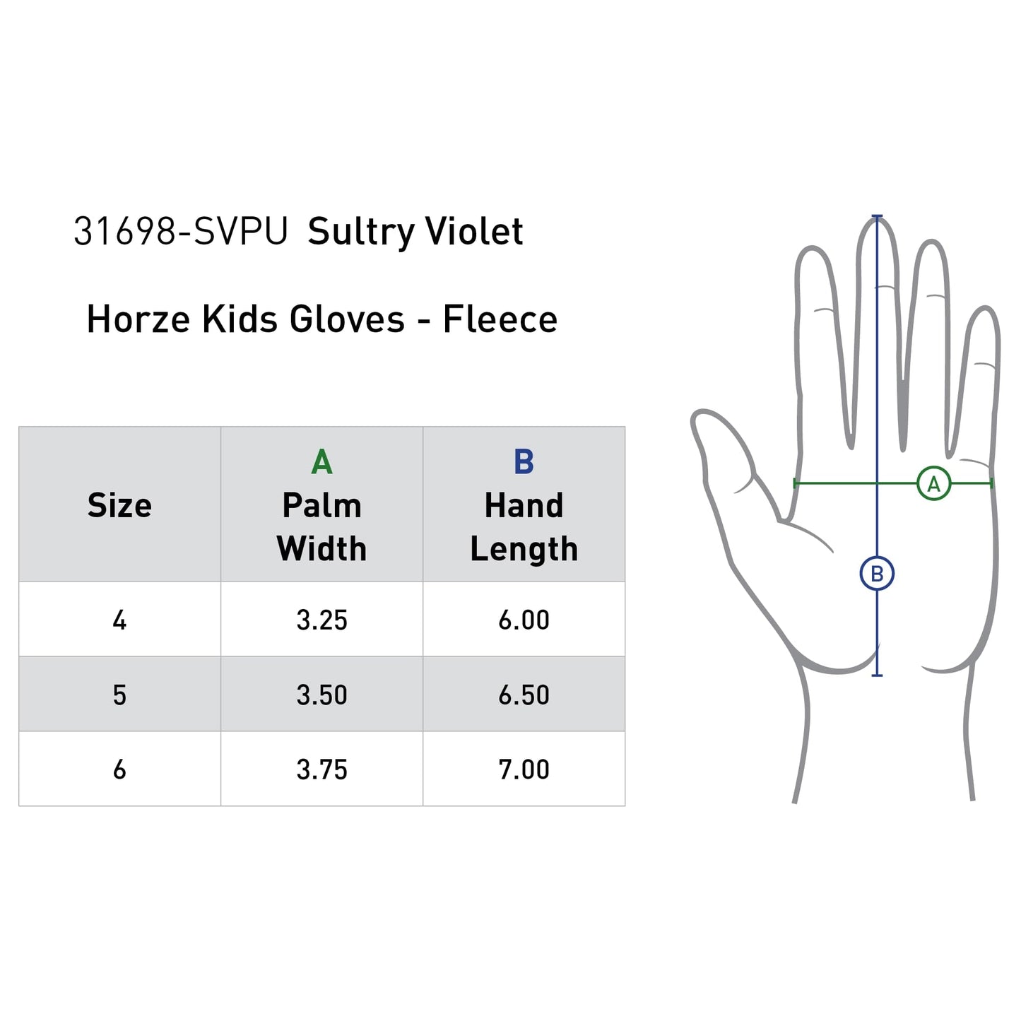 HORZE Kids' Fleece Winter Horse Riding Gloves with Pony Design - Sultry Violet - 4