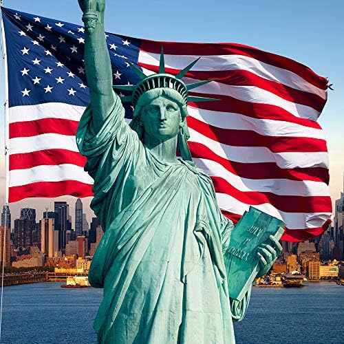 American Flag 3x5 FT Embroidered Stars, Sewn Stripes, Brass Grommets USA US Flag Polyester Durable long Lasting for Outdoor Use