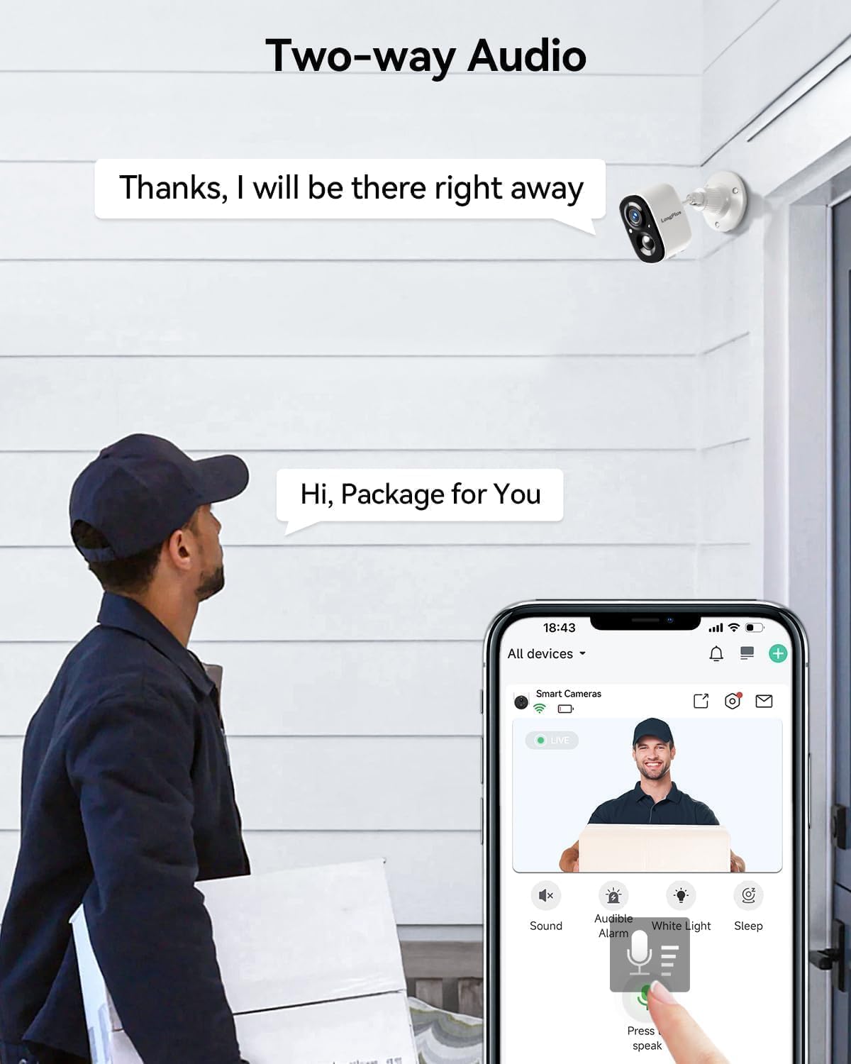 LongPlus Security Cameras Wireless Outdoor Camera Wireless Camera for Home Security, 2 Pack 2K Battery Powered WiFi Cameras with AI Motion Detection, 2-Way Talk, Cloud/SD Storage