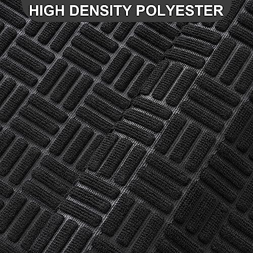 Mibao Front Door Mat, Heavy Duty Durable Welcome Mat for Outdoor Indoor, Dirt Trapper Waterproof Super Absorbent Door Mat for Entryway Outside Patio Porch, 29.5" x 17", Black