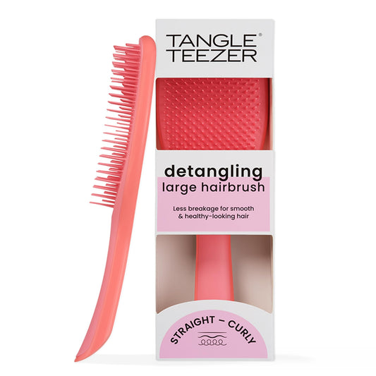 Tangle Teezer Large Ultimate Detangler Hairbrush for Wet & Dry Hair, Eliminates Knots & Reduces Breakage for Long, Thick, & Curly Hair Types, Coral Pink