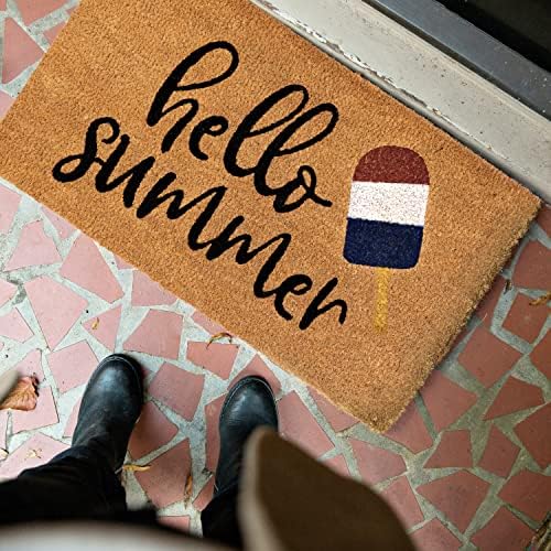 Hello Summer Welcome Mat Popsicle Decor 30x17 Inch, Summer Door Mat Outdoor, Summer Outdoor Mat, Outdoor Door Rug, Outdoor Door Mats, Outdoor Rug Door Outdoor Door Mats for Patio, Summer Doormat
