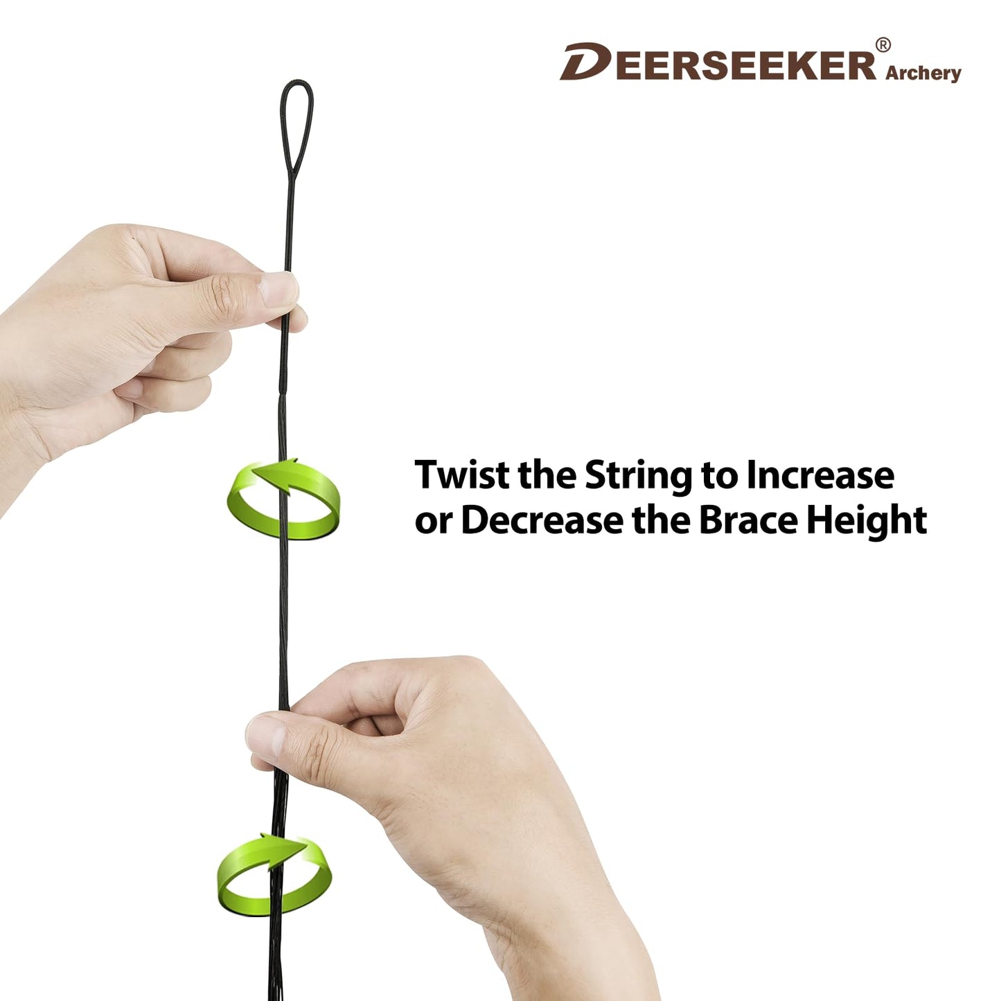 Deerseeker Recurve Bow String Set with 2 Nock Points Dacron Bowstrings Replacement Archery Accessories for Recurve bow Traditional Longbow 12,14,16 Strands 48-70 inches (AMO 70"-14)