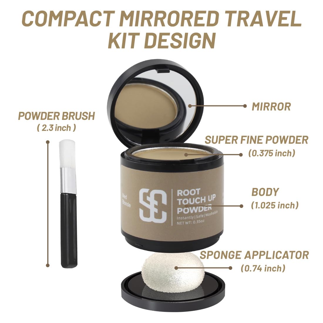 SOVONCARE Instantly Hairline Powder-Maycheer Conceals Gray Hair Loss Shadow Coverage Magic Color Root Touch Up for Women & Men Black 0.35 oz