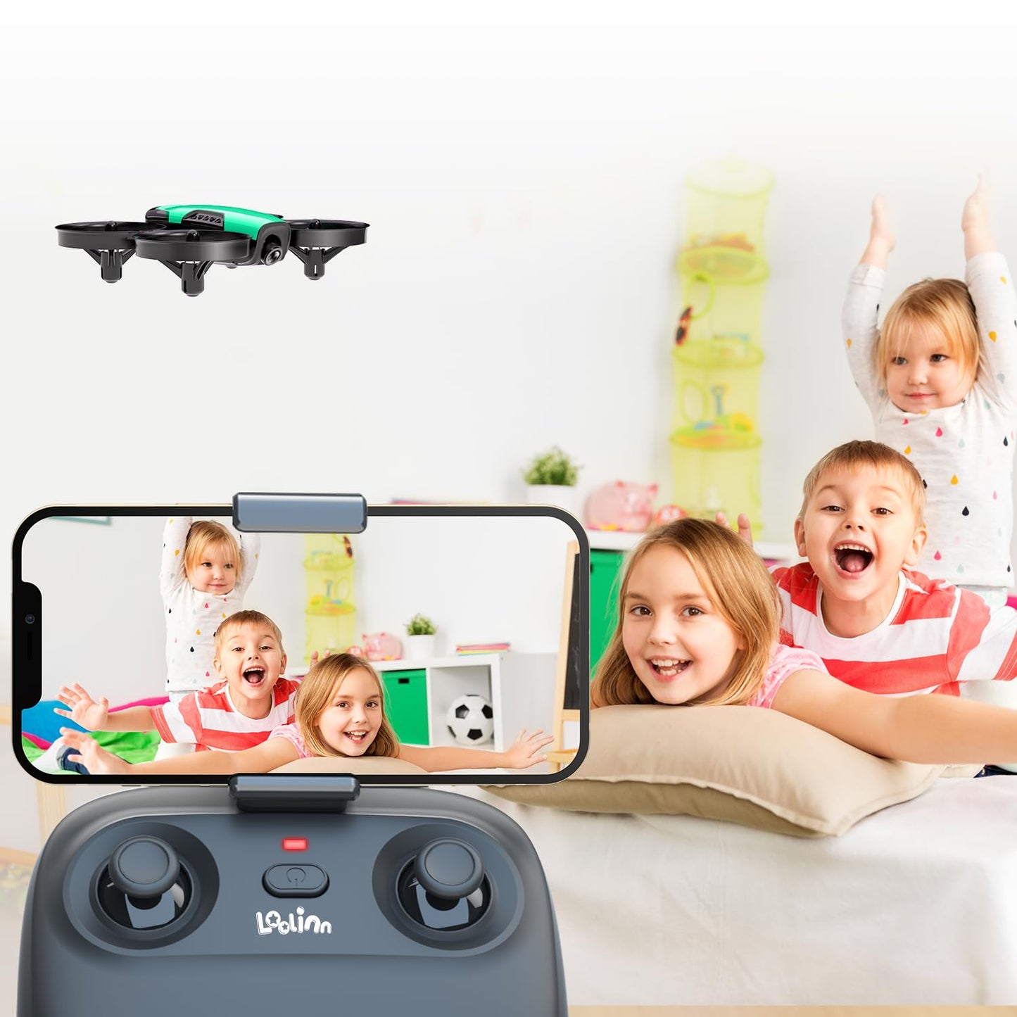 Loolinn | Drone for Kids Gift with Camera - Mini Drone, Remote Control Quadcopter Drone with 90° Adjustable Camera, Safe for Kids, Photos and Videos, Easy to Fly (Gift for Boys and Girls)