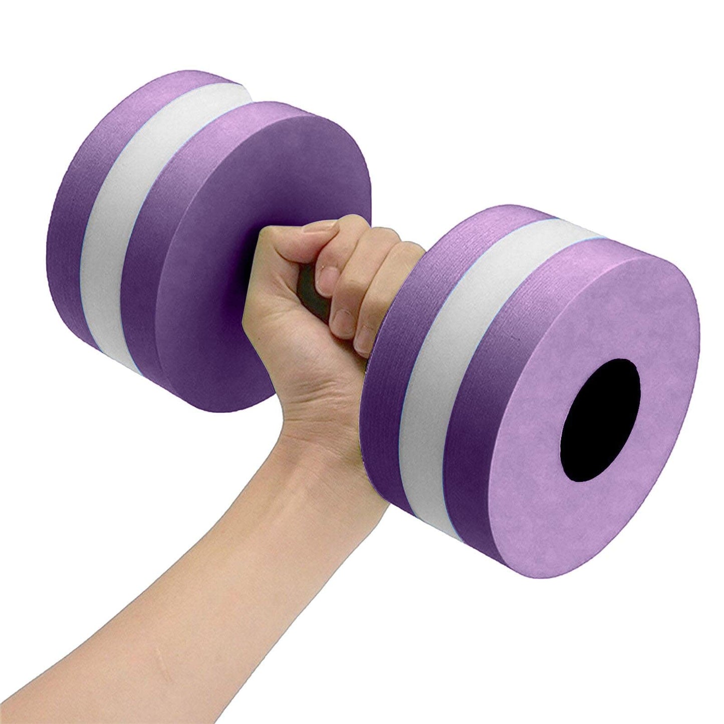 Lagukka Aquatic Dumbbell Set, 2PCS Water Dumbells Pool Resistance Water Fitness Equipment Foam Dumbbell Water Aerobics Fitness Equipment for Weight Loss Purple
