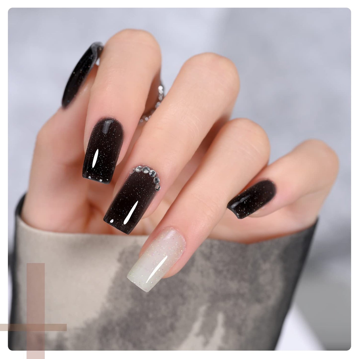 GAOY Poly Gel Nail Kit with U V Light Starter Kit, 6 Colors Nude Pink Black Builder Gel Extension for Beginners with Everything Nail Art DIY at Home