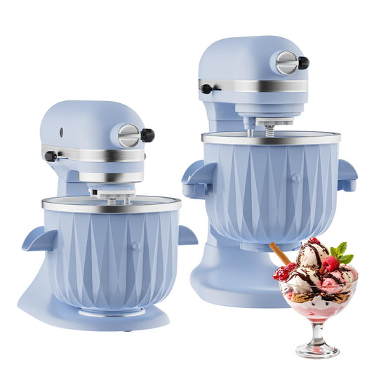 InnoMoon Ice Cream Maker Attachment for KitchenAid Stand Mixer, Compatible for Kitchenaid 4.5QT/5QT/6QT/7QT Stand Mixer, 2-Quart Frozen Yogurt, Sorbet Gelato Maker, Kitchen aid Ice Cream Maker (Blue)