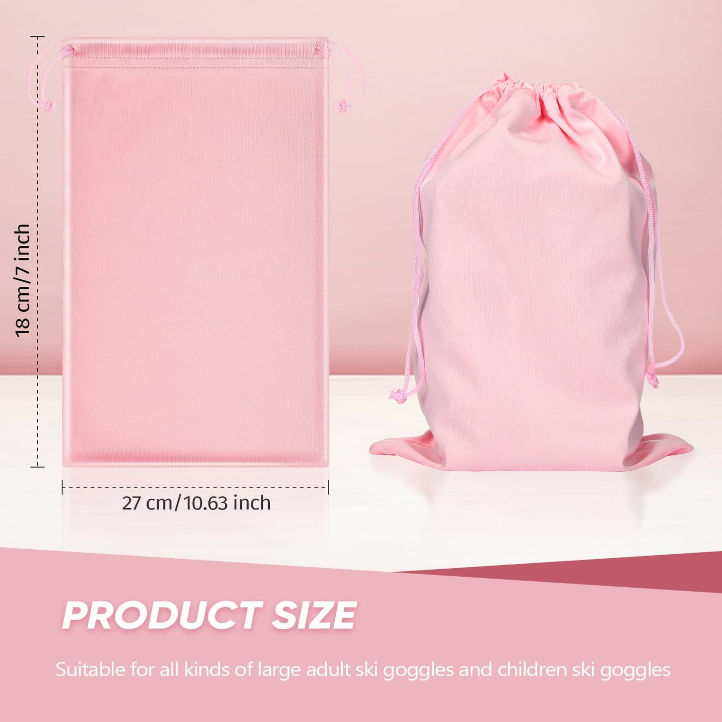 Konohan 6 Pieces Microfiber Ski Goggle Bag Protection Bag for Winter Ski Goggle Storage Soft Drawstring Pouch,10 x 7 Inch