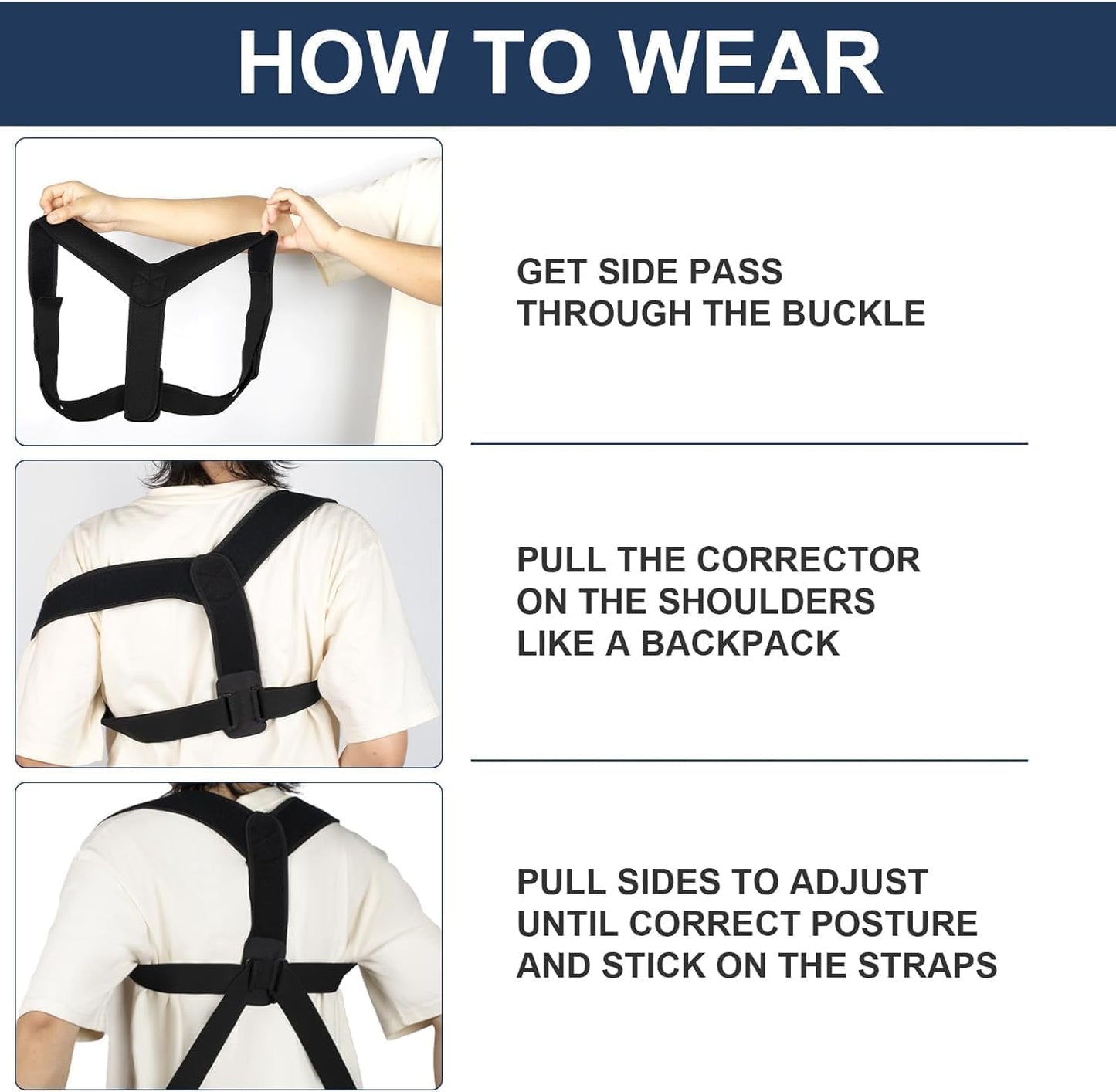 Posture Corrector for Women & Men, Adjustable & Breathable Upper Back Brace， Back Straightener Posture Corrector Support straightener, Providing Pain Relief from Lumbar