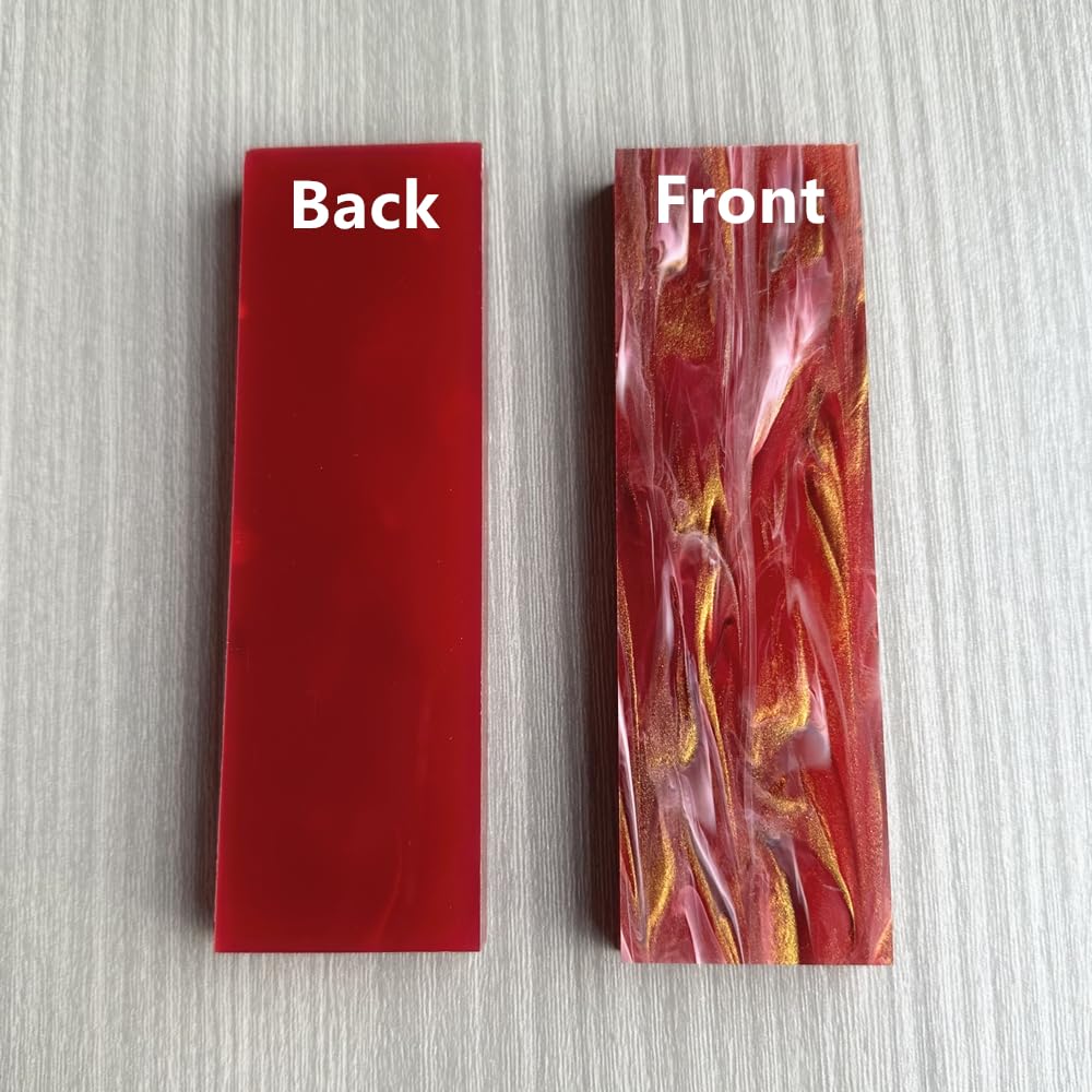 Uotowell Pre-Cut Epoxy Resin Scales Blanks for Decorative Inlays in Guitar Bodies, Necks, Engraved Knife Handle and Gun Grips - Burgundy