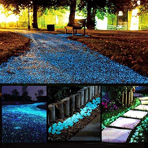 4.8Lbs 1100Pcs Glow in The Dark Stones Pebbles Blue Glow Rocks