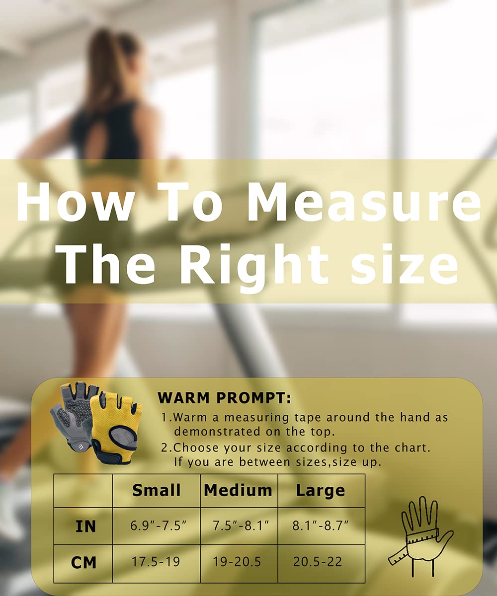 sunnex Gym Gloves for Women, Workout Gloves Women, Fingerless Gloves for Weightlifting, Lightweight Breathable Fitness Gloves, Sports Gloves for Training Lifting Weight Cycling Climbing Rowing