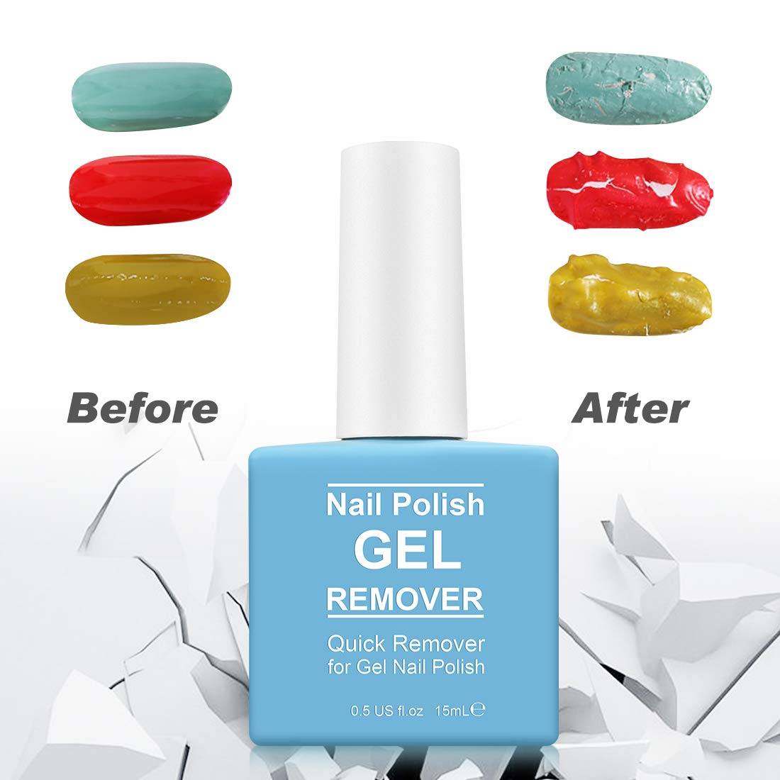 Nail Polish Remover,Quicker Easier Gel Polish Remover with Nail Buffer & Cuticle Pusher Tool Set,Gel in 2-5mins,Gel Remover Polish for Home DIY