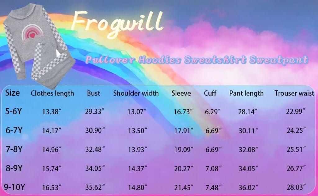 Frogwill Girls Crop Tops Hoodies Fall Winter 2 pieces Outfit and Sweatpants 7-8 Years, Pink