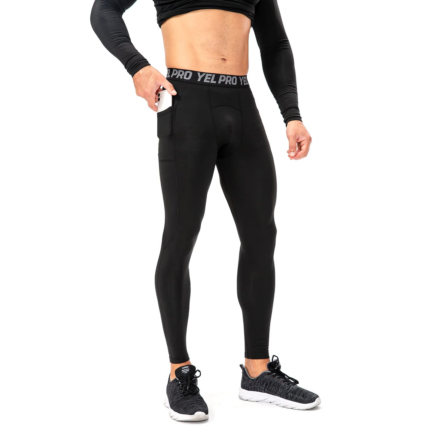 Men Thermal Compression Pants, Micro Lined Athletic Leggings for Cold Weather, Winter Gear Base Layer Bottoms