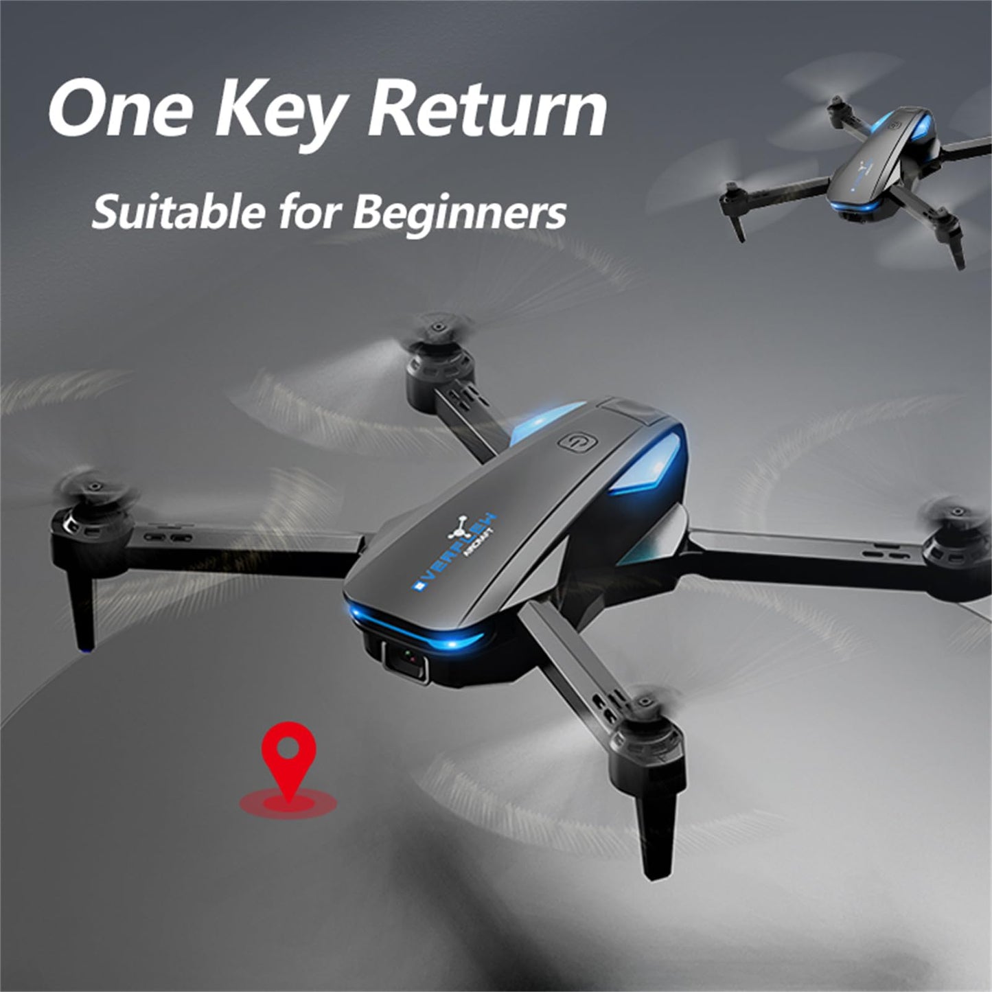 Flypear S20 Drone with 1080P Camera for Adults, Foldable Remote Control Quadcopter with Optical Flow Positioning, Altitude Hold, Headless Mode, Trajectory Flight, 3D Flips, 2 Rechargeable Batteries
