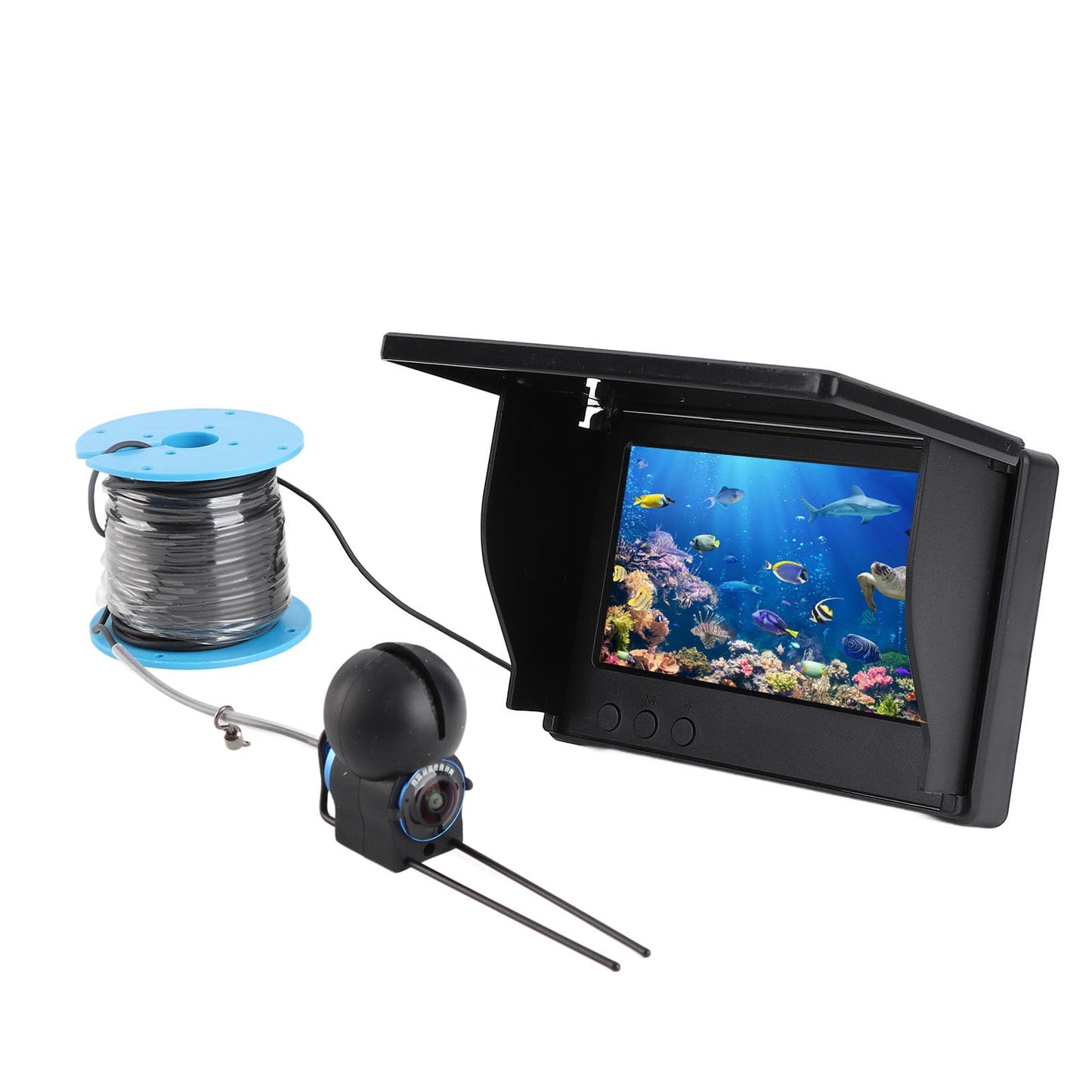 XUMIUZIY Underwater Fishing Camera, Underwater Drone with 4.3in Screen, Fish Finder Camera 1080P, 220° Ultra Wide Angle, 30m Cable Ice Fishing Finder, 5MP Camera