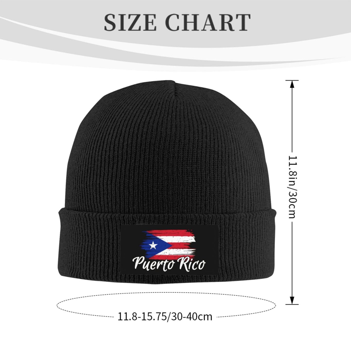 Cute Puerto Rico Flag Hats Men Women Slouchy Beanie Hat Winter Knit Caps Soft Ski Hats Unisex
