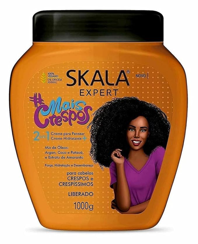 Skala Brazilian Hair Care Kit – 4 Pieces: Maracujá Shampoo & Conditioner 325ml Each + Blue Mais Cachos 35.2 oz + Maracujá 35.2 oz + Mais Crespos + Color Care Packet Packet + Free Comb (Color May Vary)