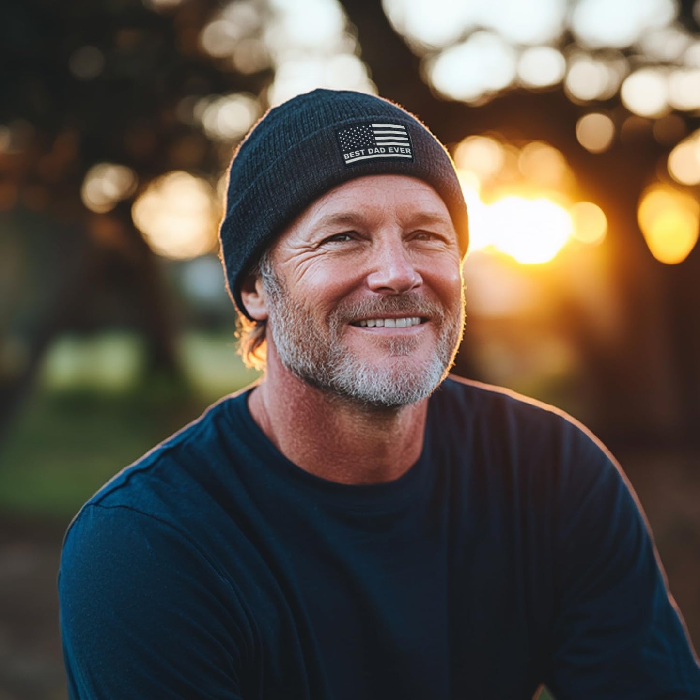 Best Dad Ever Beanie Men Winter Knit Hat Gifts for Dad Christmas Father's Day Birthday Gift for Men Stretchy Warm Black Men Beanies