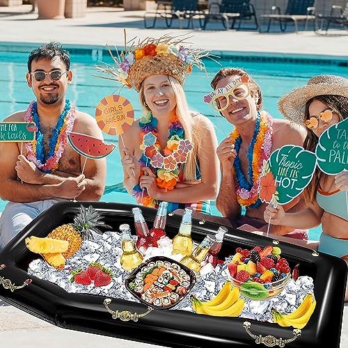 52Inch Inflatable Coffin Cooler Coffin Pool Float Inflatable Cooler Ice Chest Buffet Cooler Drink Beverage for Halloween Party Spooky Decor Cooler Pool Party Picnic Barbecue Party