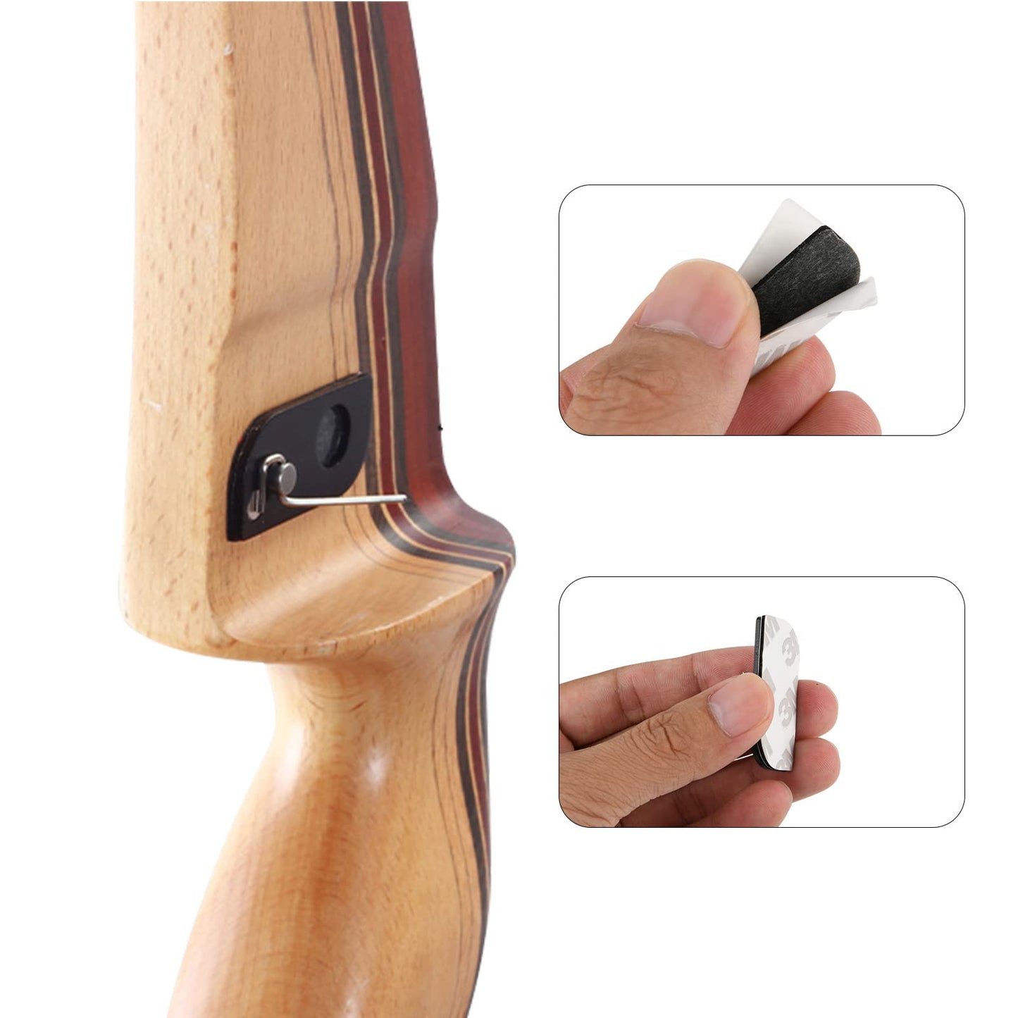 Cosmos 4 Pcs Archery Arrow Rest Archery Magnetic Metal Arrow Rest with Adhesive Tape for Recurve Bow Targeting Training Hunting Accessory, Left Hand (Left Hand)