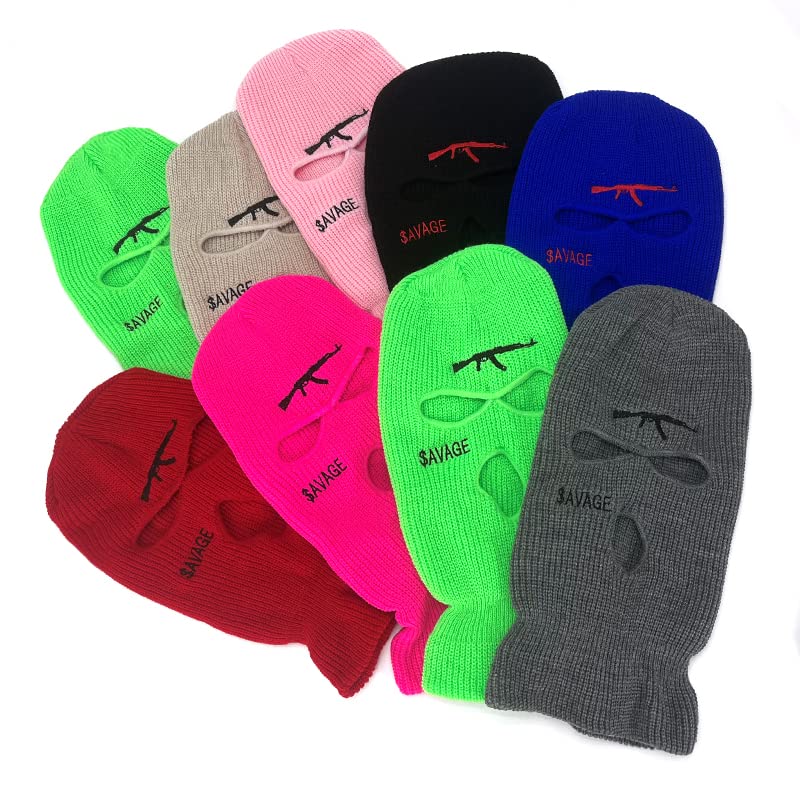 3 Hole Ak47 Ski Mask Full Face Warm Balaclava Winter Warmer Outdoor Sports Thermal for Men Women Black