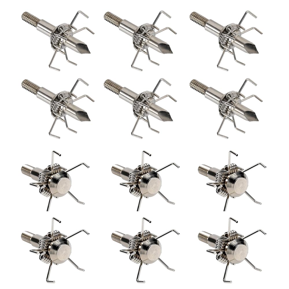 Huntcool Archery Judo Point Broadheads for Small Game Compound Bow Hunting Arrowheads 100Grain 4mm Steel Arrow Head Crossbow Points (AH-02C)